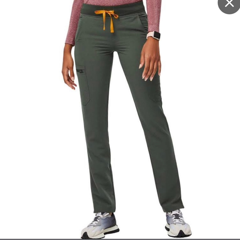 Figs Yola Skinny Scrub Pants - XXS Tall - Moss